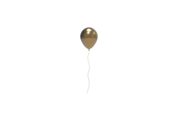 polished golden balloon front view without shadow 3d render