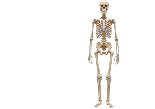 Isolated Human Skeleton Anatomical Structure Halloween Image in Neutral Position Anatomy