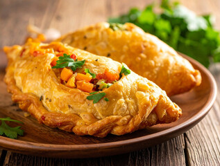pastel, a snack from Indonesia filled with potato and carrot filling