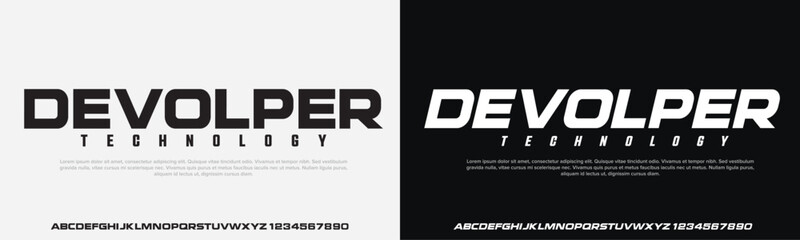 Obraz premium Modern Bold Font. Regular Italic Number Typography urban style alphabet fonts for fashion, sport, technology, digital, movie, logo design, vector illustration