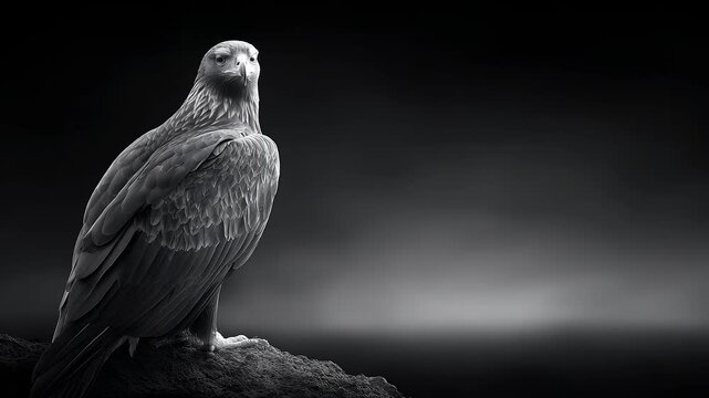 Eagle Monochrome Close-Up Showcasing Strength and Perseverance