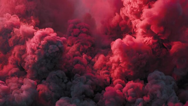 Ultra HD Dramatic red smoke cloud background with dark undertones creating an abstract video, red smoke slow motionvideo, red fire smoke video