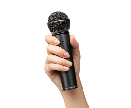 hand holding microphone