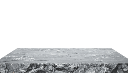 Grey Concrete Tabletop on White Background