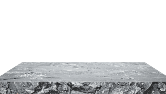 Grey Concrete Tabletop on White Background
