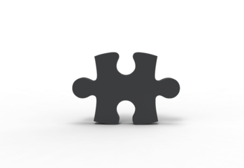 puzzle front view with shadow 3d render