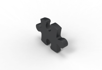 puzzle top view with shadow 3d render