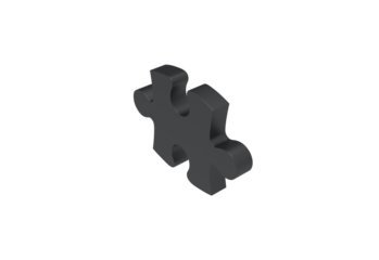 puzzle top view without shadow 3d render