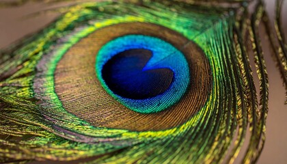Naklejka premium Closeup of a Peacock Feather Eye.