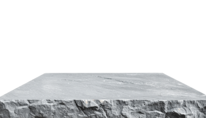 Grey Concrete Tabletop on White Background