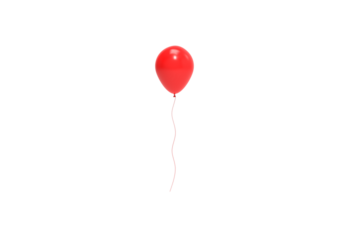 red balloon front view without shadow 3d render