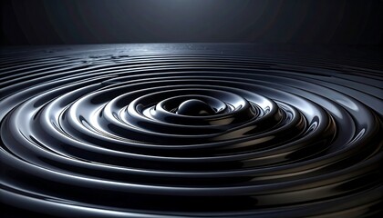 Concentric Ripples on Dark Liquid Surface.