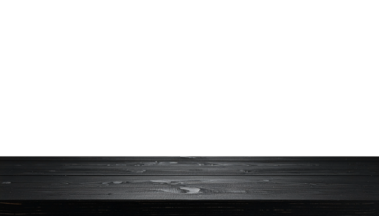 Black Wooden Table on White Background