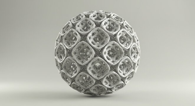Geometric sphere with intricate lattice structure