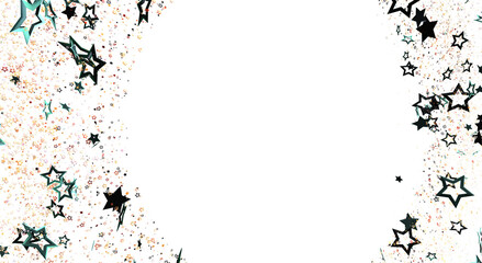 Abstract starry background with stars and sparkles on white space. Perfect for festive designs, New Year, Christmas, or any celebratory occasion