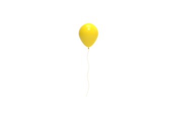 yellow balloon front view without shadow 3d render