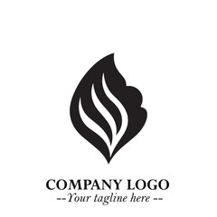 Spinach Logo Symbol in Black on the White Background Minimalist Leaf Vegetable Illustration