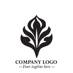 Spinach Logo Symbol in Black on the White Background Minimalist Leaf Vegetable Illustration