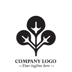 Spinach Logo Symbol in Black on the White Background Minimalist Leaf Vegetable Illustration