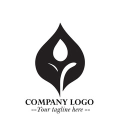 Spinach Logo Symbol in Black on the White Background Minimalist Leaf Vegetable Illustration