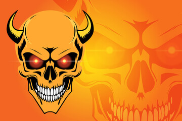 skull,  illustration, halloween, evil, skeleton, art, bone, demon, horror