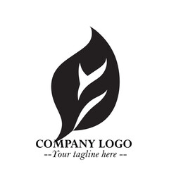 Spinach Logo Symbol in Black on the White Background Minimalist Leaf Vegetable Illustration