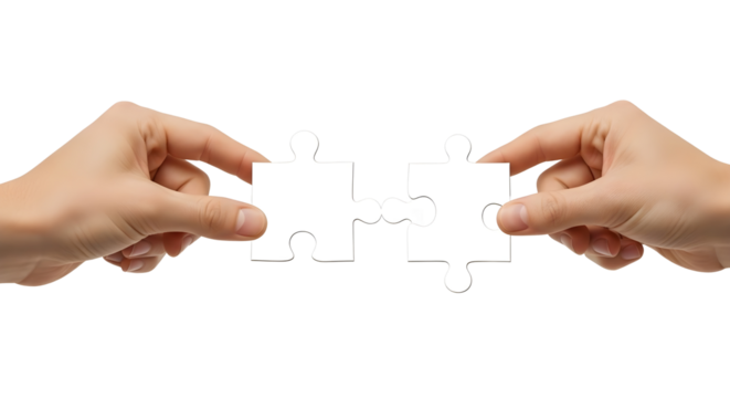 Hand Holding Puzzle Piece Symbolizing Teamwork and Connection
