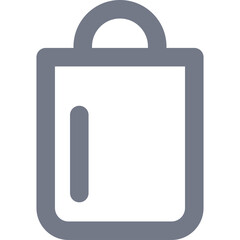 Gray Shopping Bag Icon Symbol For Retail And Commerce Isolated On White Background Digital Graphic Design Element