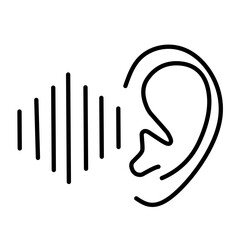 Ear listening vector icon