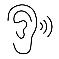 Ear listening vector icon