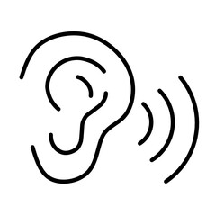 Ear listening vector icon