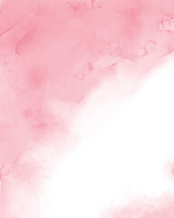 Abstract pink watercolor texture with vintage grunge paper and splashes for an artistic pastel backdrop. Watercolor background for wedding card, invitation, greeting card or valentine days