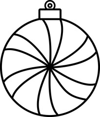 Spiral Candy Christmas Ornament outline Vector isolated.
Children's coloring pages and template.
Transparent background.
