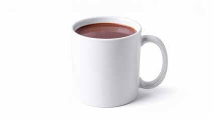 温かみのあるココアのイメージ 白背景 16:9サイズ AI生成素材