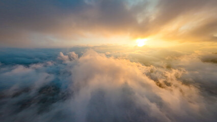 Obraz premium Aerial photography of South Africa, the sunset between the clouds