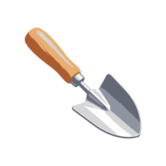 A garden trowel with a wooden handle, perfect for planting, digging, and gardening tasks