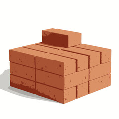 Stack of Bricks Illustration Building Material Icon for Construction Projects