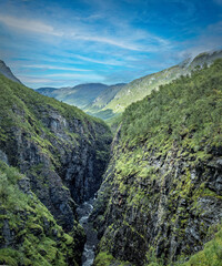 Scenic view on the Gorsa gorge in Norway