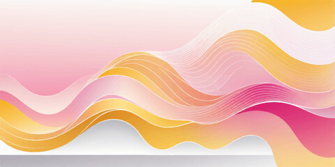 Abstract colorful vector background illustration with wavy lines and summer rainbow color design pattern template