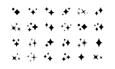Sparkle and Star Icons A Diverse Collection of Sparkling Shapes for Design and Decoration