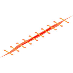 Medical Stitch Icon With Red Wound And Yellow Thread Illustration On White Background With Transparent Background