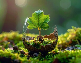 種を割って生えてくる芽2