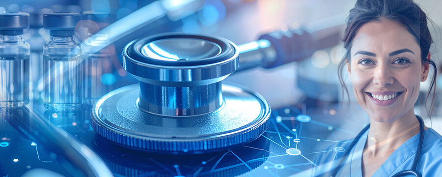 female doctor holding stethoscope - Powered by Adobe