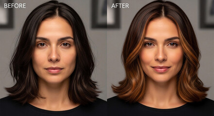 Transformative Hair Color Update for Women Featuring Subtle Balayage Highlights