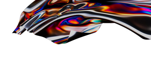 Abstract flowing fabric with vibrant colors and iridescence. Suitable for modern background designs or creative concepts. A visual representatio