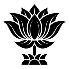 Elegant white lotus flower illustration, perfect for serenity, purity, and spiritual designs