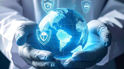 Global data protection and cybersecurity in medical and scientific advancement visualization - Powered by Adobe