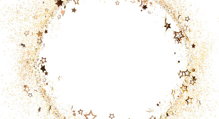 Elegant and festive design featuring sparkling golden stars and glitter accents against a clean white backdrop. Perfect for holiday greetings or © vegefox.com