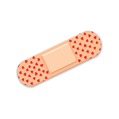Cute heart pattern adhesive bandage for kids minor injury first aid medical care vector