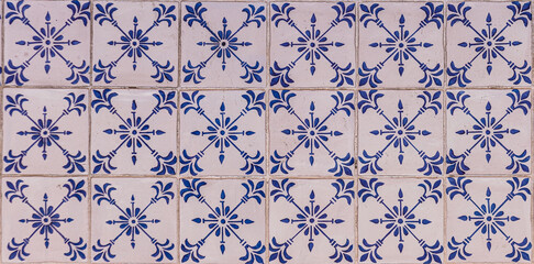 Traditional Portuguese tiles or azulejos. Perfect vintage background.